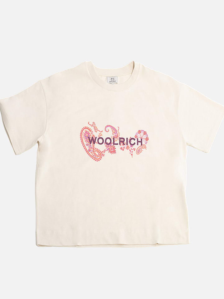 Woolrich Koszulka "Graphic" w kolorze kremowym