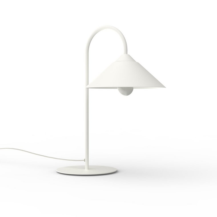 LUMICOM | CHAPEAU Lampada da Tavolo, 1XE27, max 42W, metallo, bianco opaco, D25cm