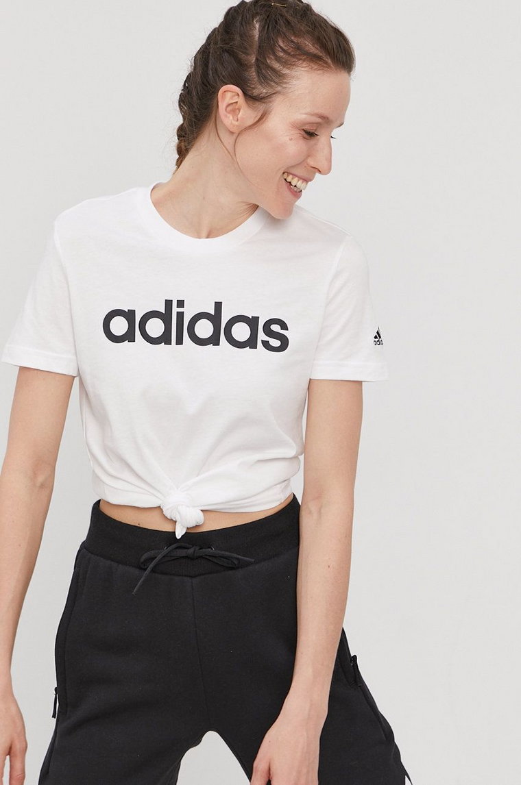 adidas T-shirt Essentials damski kolor biały GL0768