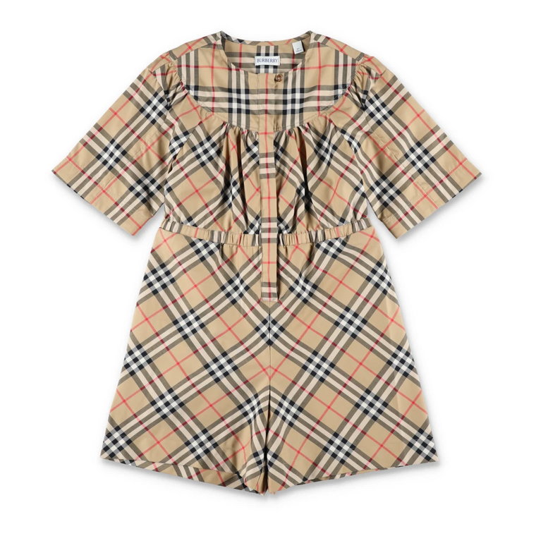 Playsuit w Kratę z Krótkimi Rękawami Burberry