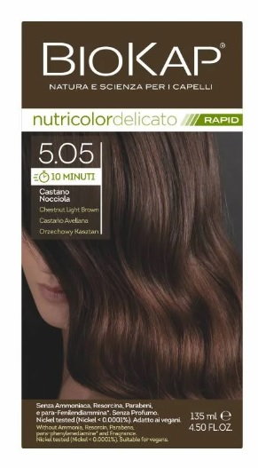 Biokap Nutricolor Delicato Rapid Farba do włosów 5.05 Orzechowy Kasztan 135 ml
