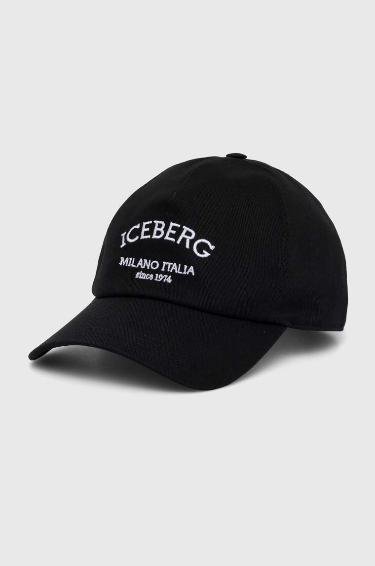 Iceberg czapka z daszkiem kolor czarny z aplikacją 71046950