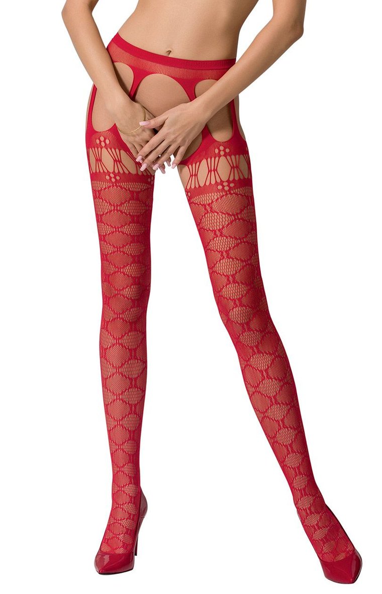 S025 bodystocking, Kolor czerwony, Rozmiar uniwersalny, Passion