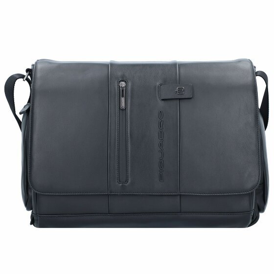 Piquadro Urban Messenger Leather 43 cm Komora na laptopa black