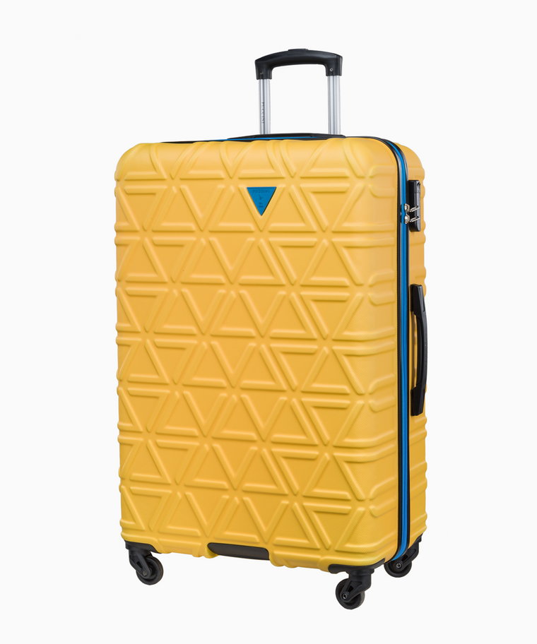 PUCCINI Duża żółta walizka z kontrastowym wykończeniem