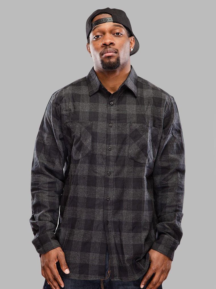 Checked Flanell Shirt Black Charcoal TB297