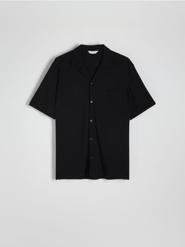 Reserved - Koszula comfort fit z wiskozą - czarny