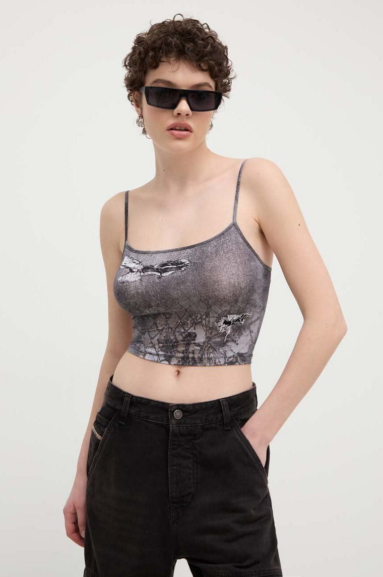 Diesel top T-HALSY TOP damski kolor szary A12973.0QIAD