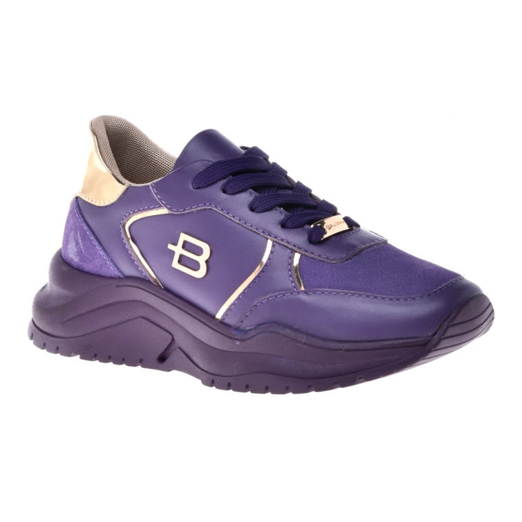 Trainers in lilac and platinum calfskin Baldinini