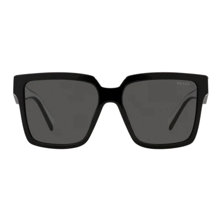Czarne i białe okulary przeciwsłoneczne w stylu kocich oczu Prada