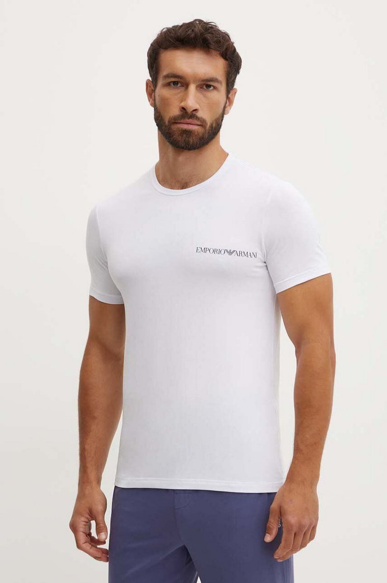 Emporio Armani Underwear t-shirt lounge 2-pack kolor biały z nadrukiem 111267 4F717