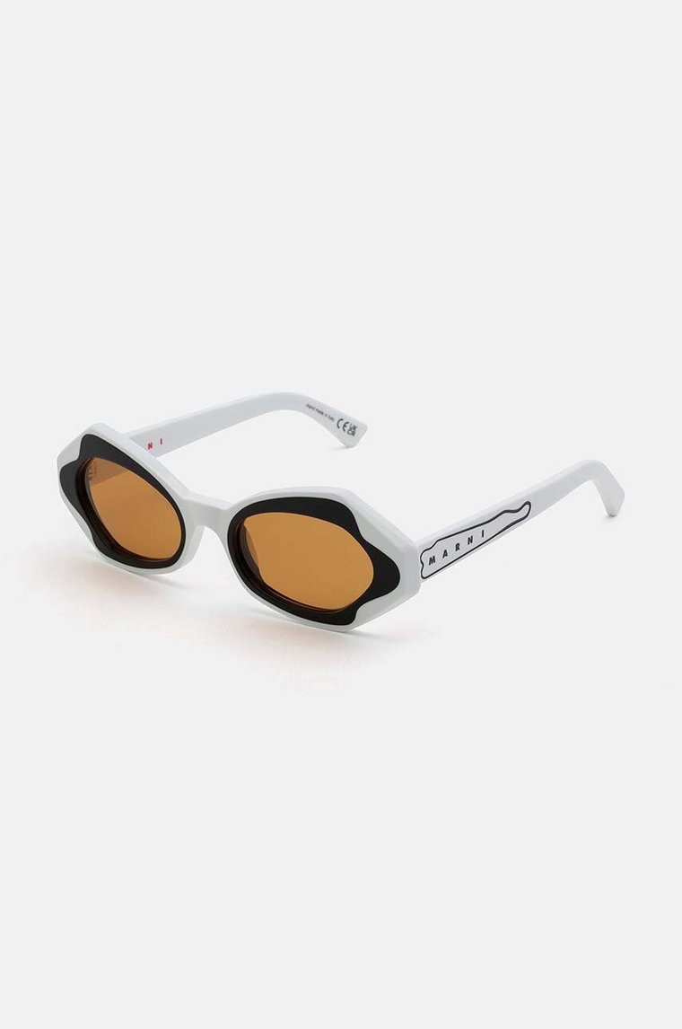Marni okulary przeciwsłoneczne Unlahand kolor biały EYMRN00064 003 W9L