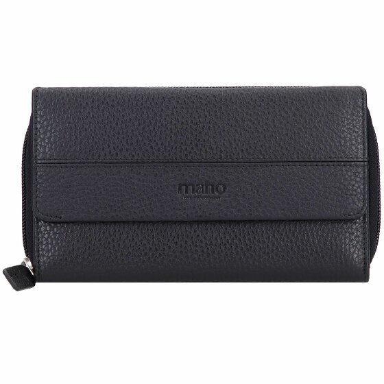 mano Don Tommas Wallet Leather 17,5 cm schwarz