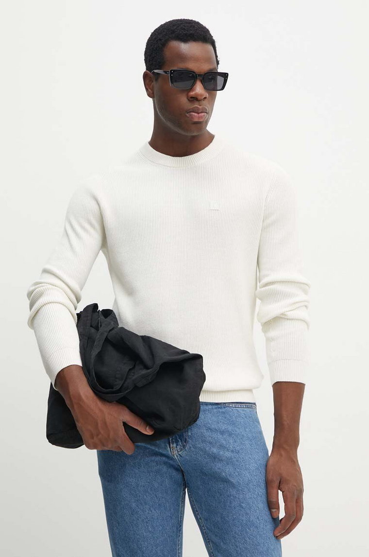 Calvin Klein Jeans sweter bawełniany kolor beżowy lekki J30J324598