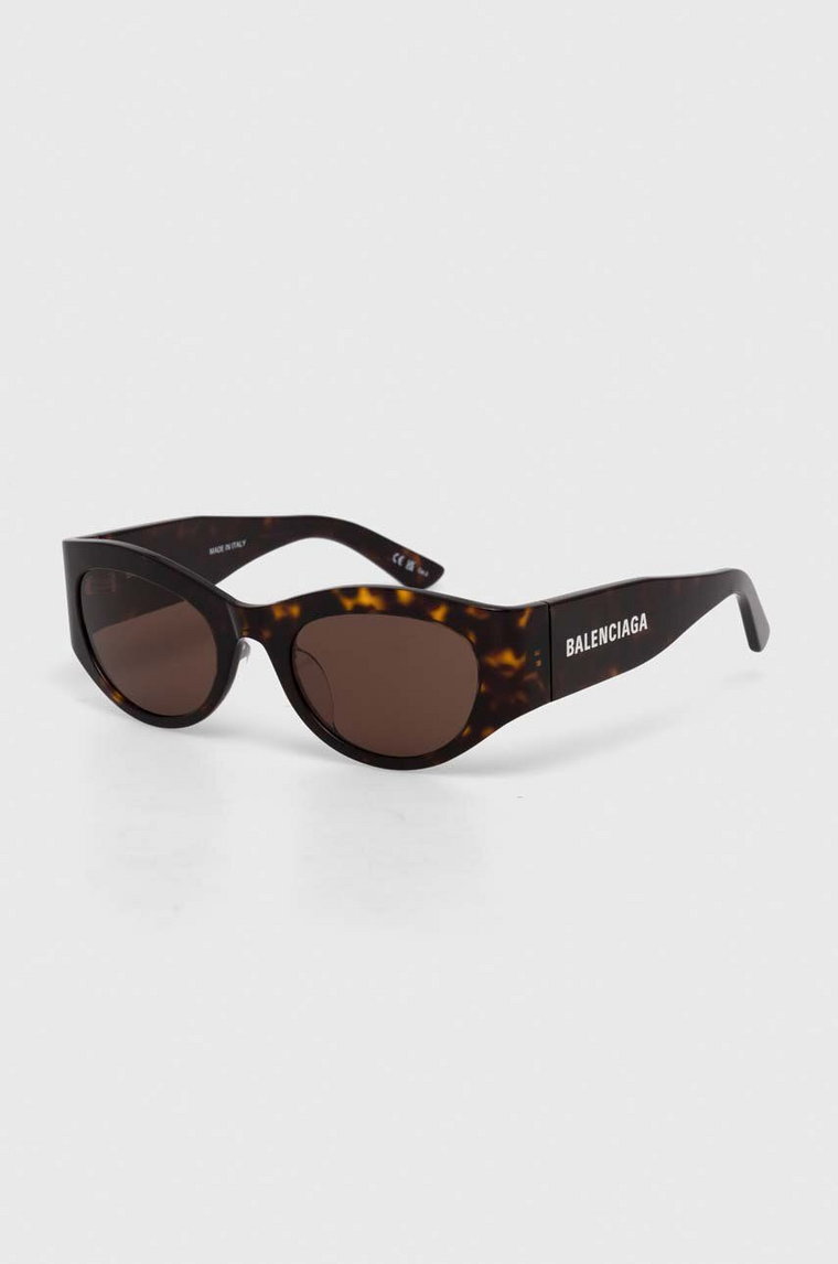 Balenciaga okulary przeciwsłoneczne damskie kolor brązowy BB0330SK