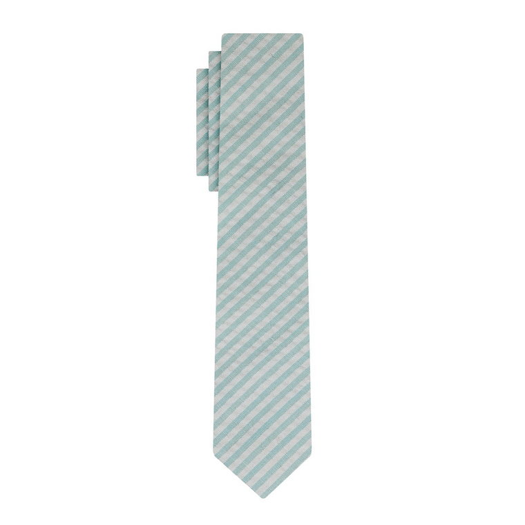Krawat bawełniany błękitny w paski EM