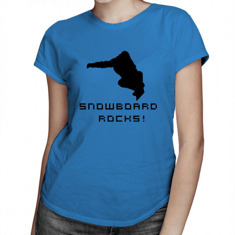 Snowboard Rocks! - damska koszulka z nadrukiem