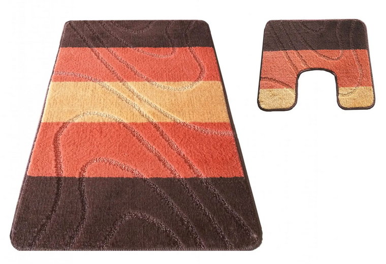 Brązowy komplet dywaników łazienkowych - Vices 4X
