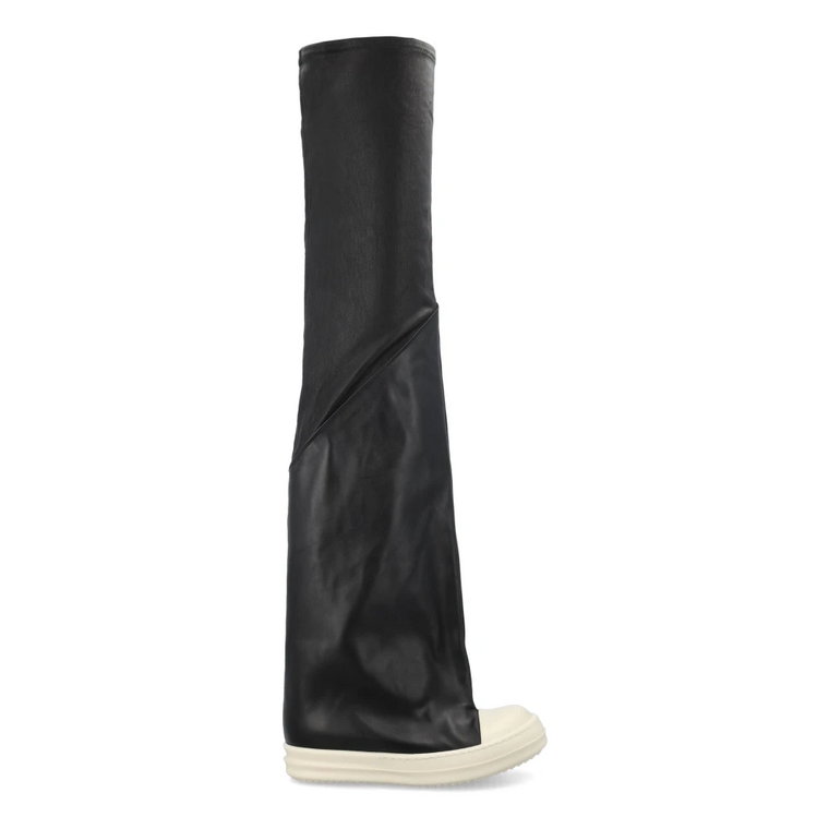 Oblique Wysokie Sneakersy Czarne/mleczne Aw23 Rick Owens