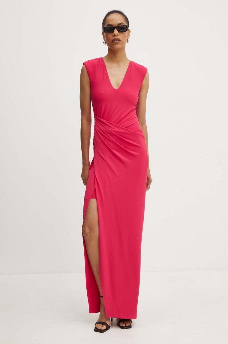 Patrizia Pepe sukienka kolor różowy maxi dopasowana 8A1333 J113