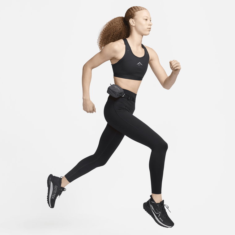 Damskie legginsy 7/8 z wysokim stanem i kieszeniami zapewniające mocne wsparcie Nike Trail Go - Niebieski