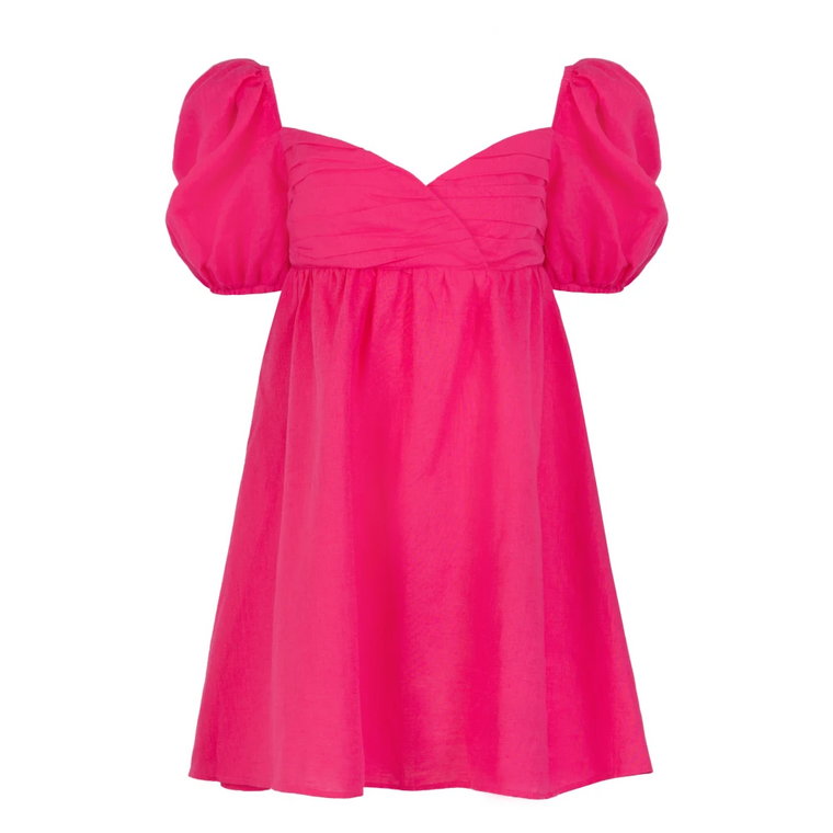 Zwarta Sukienka Mini w kolorze Hot Pink Jaaf