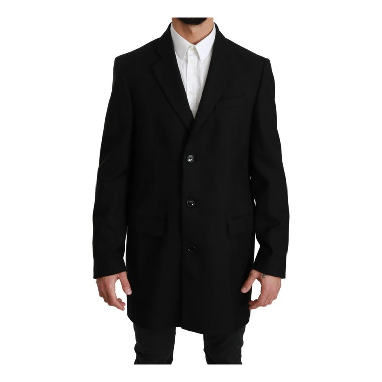 Black 100% Wool Jacket Coat Blazer Dolce & Gabbana