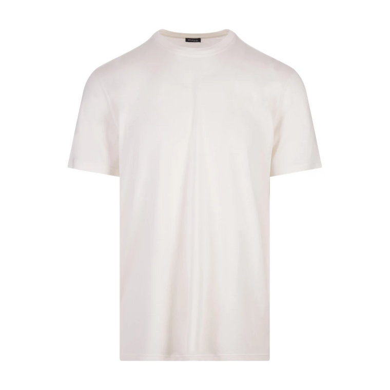 Biała Jedwabno-Bawełniana Koszulka Kiton