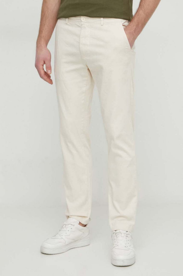 Pepe Jeans spodnie SLIM CHINO męskie kolor beżowy dopasowane PM211655