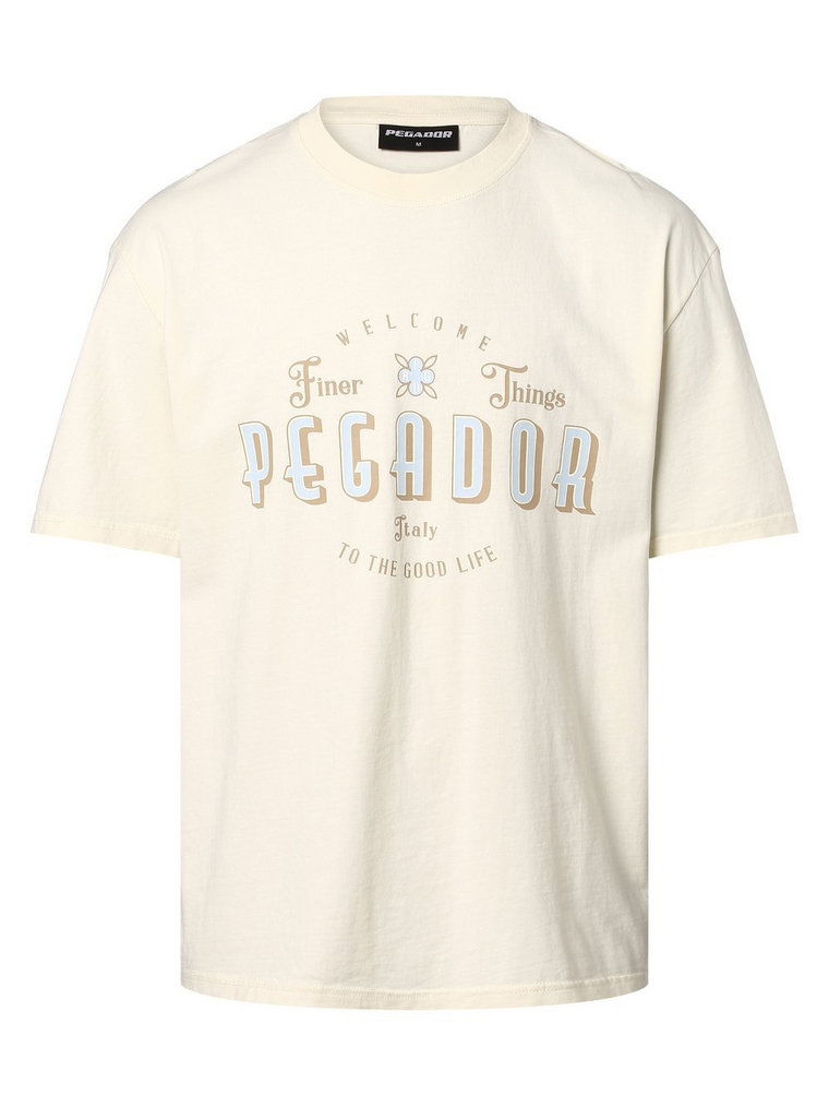 PEGADOR - T-shirt męski  Stokes, beżowy|żółty