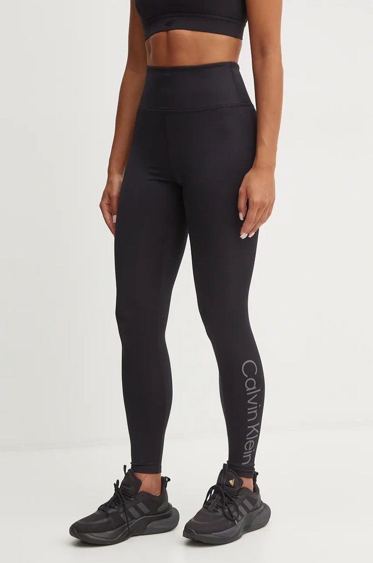 Calvin Klein Performance legginsy treningowe kolor czarny z nadrukiem 00GWF4L636