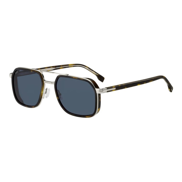 Stylowe okulary przeciwsłoneczne w kolorze Havana Palladium/Blue Hugo Boss