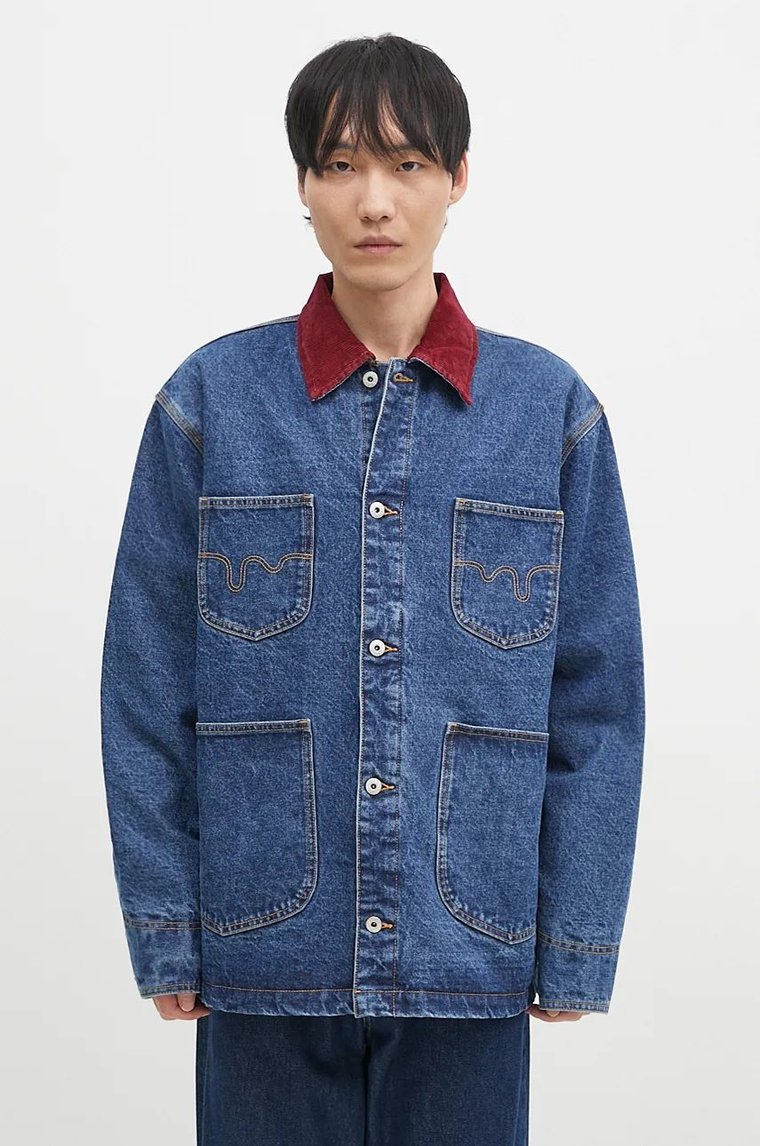 ICECREAM kurtka jeansowa Denim Chore męska kolor granatowy przejściowa oversize ICD007