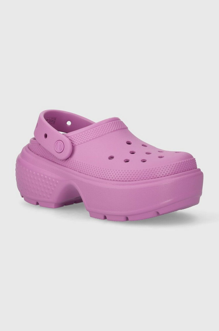 Crocs klapki Stomp Slide damskie kolor fioletowy na platformie 209347.6WQ