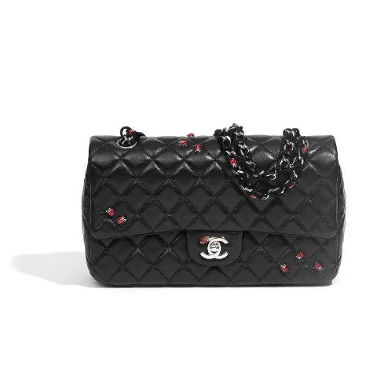 Limitowana edycja czarna skórzana torba na ramię Chanel Vintage