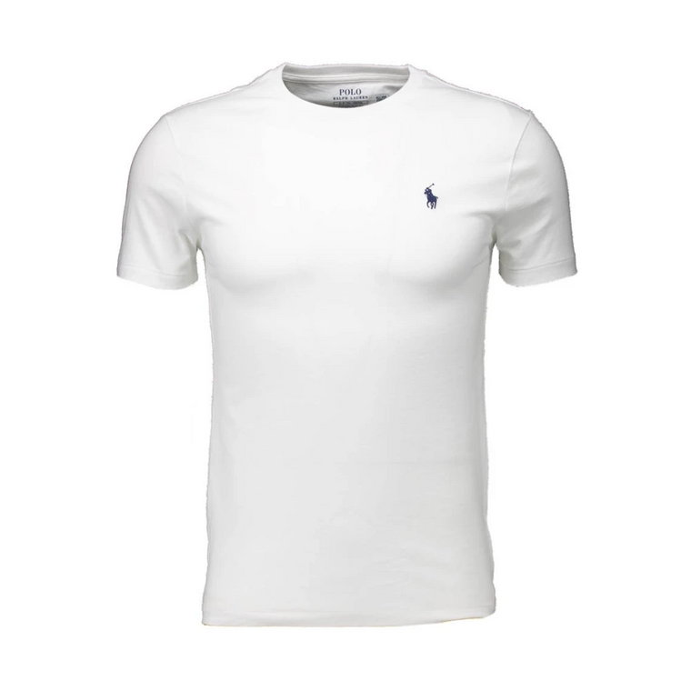 Stylowa Biała Koszulka z Niebieskim Logo Ralph Lauren