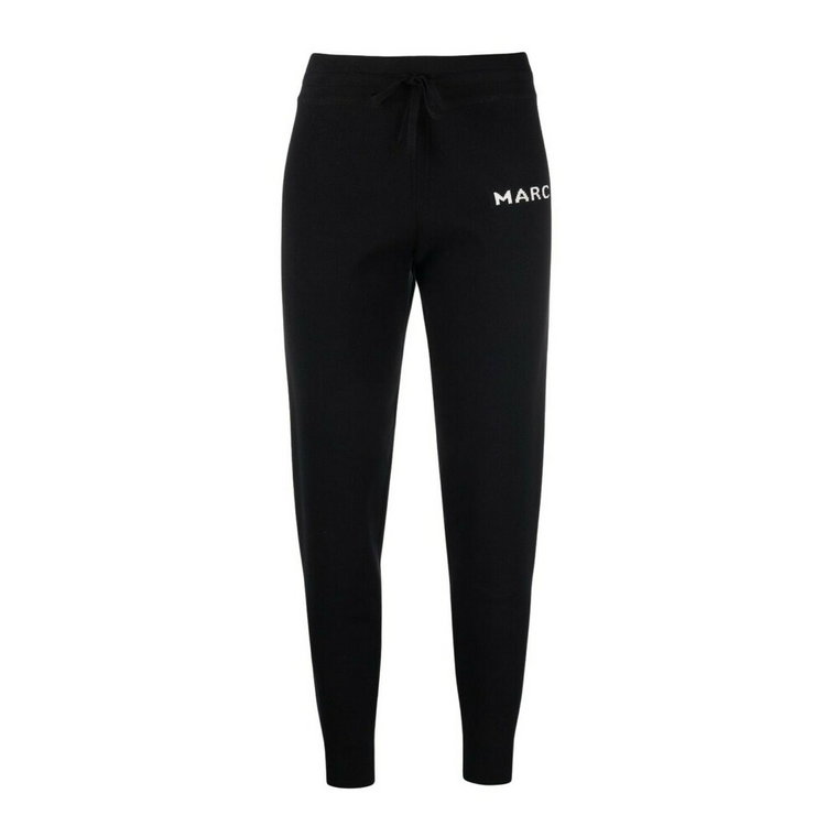 Zrelaksuj się w stylu z tymi czarnymi spodniami dresowymi z nadrukiem logo slim-fit Marc Jacobs