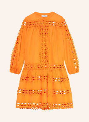 Devotion Sukienka Z Dziurkowanej Koronki orange