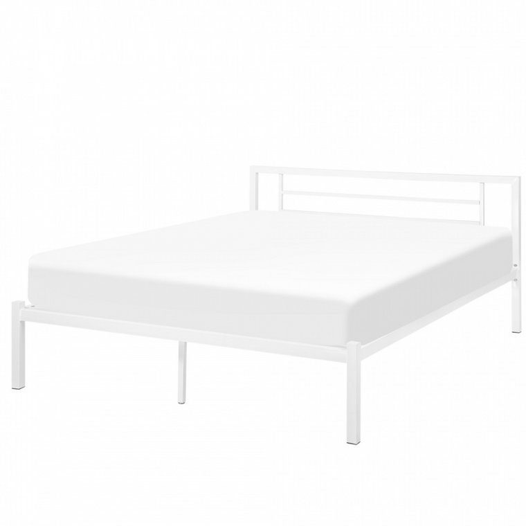 Łóżko metalowe 160 x 200 cm białe CUSSET kod: 4251682209830