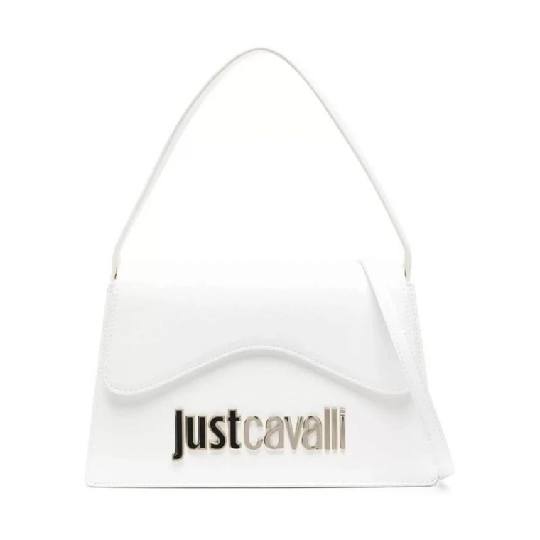 Biała Damska Torba na Ramię z Logo Just Cavalli