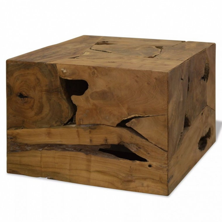 Stolik kawowy z drewna tekowego 50 x 50 x 35 cm brązowy kod: V-244557