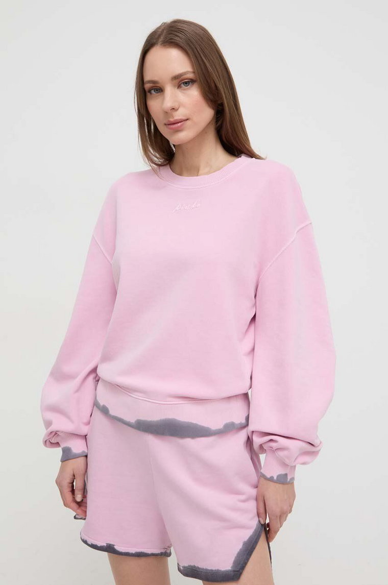 Pinko bluza bawełniana damska kolor różowy gładka 103056.A1OF