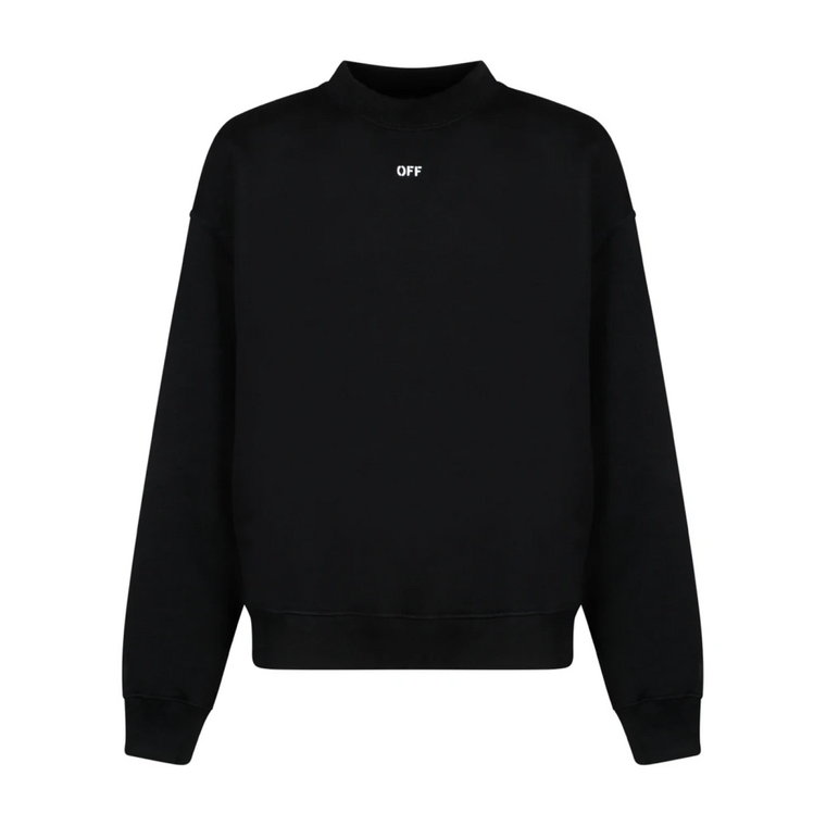Czarny Bawełniany Sweter z Nadrukiem Logo Off White