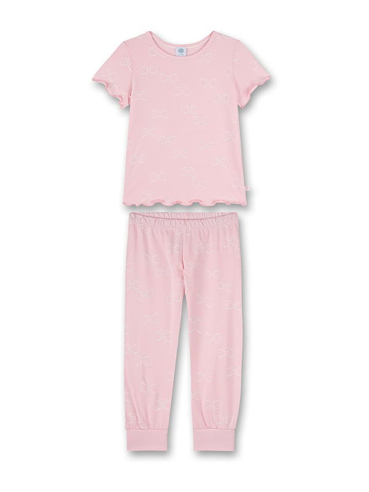 Sanetta Kidswear Piżama w kolorze jasnoróżowo-białym
