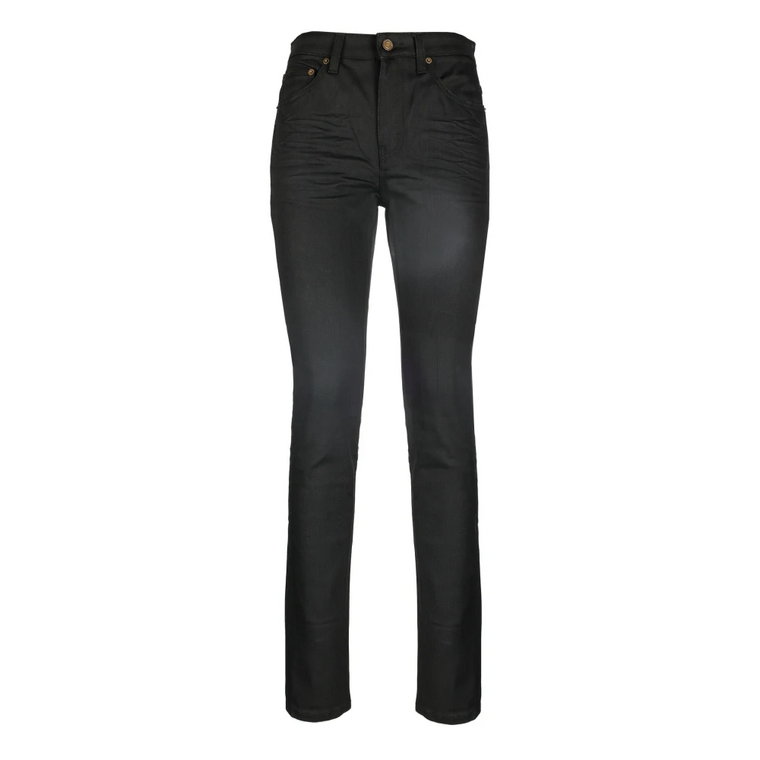 Czarne Spodnie Slim Fit Jeans Saint Laurent