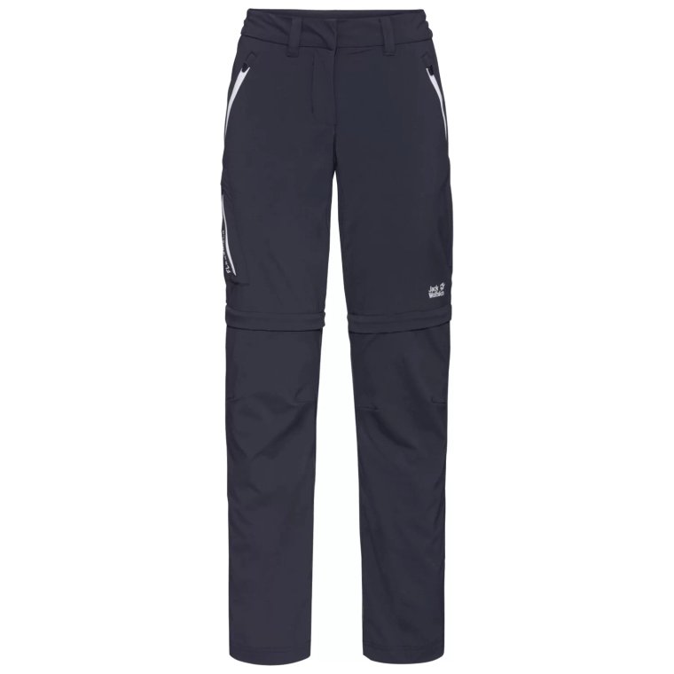 Jack Wolfskin Overland Zip Away Pants W 1506133-1388, Damskie, Granatowe, spodnie, poliester, rozmiar: 34