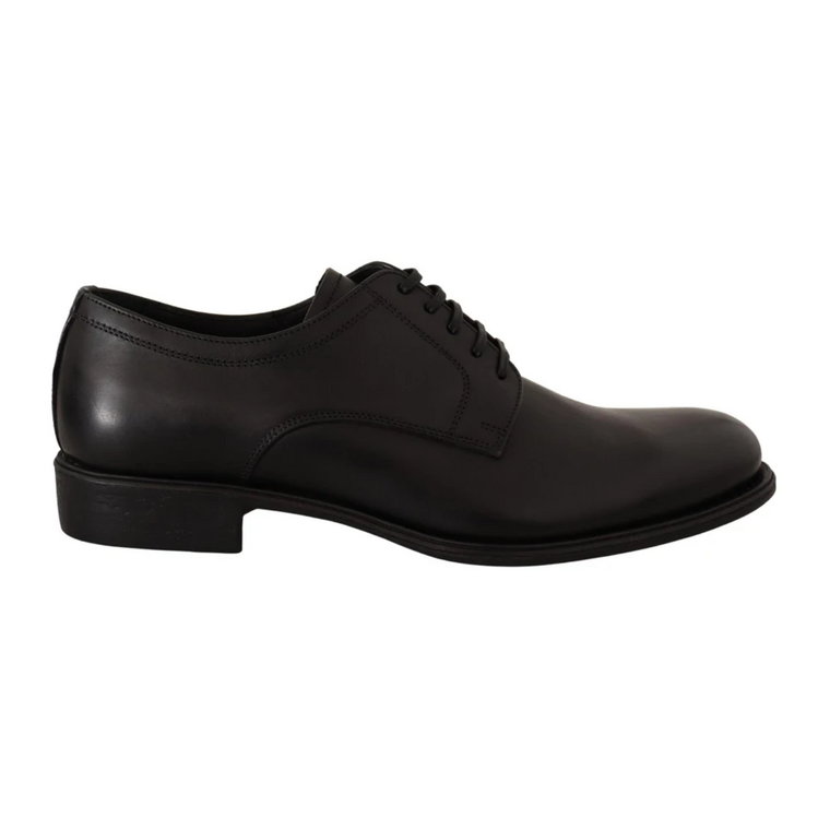 Czarne Skórzane Buty Formalne Derby Dolce & Gabbana