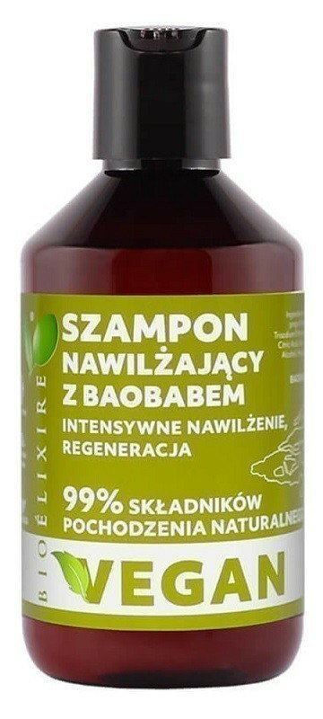 Bioelixire Baobab - szampon do włosów 99% organiczny i wegański nawilżający300ml