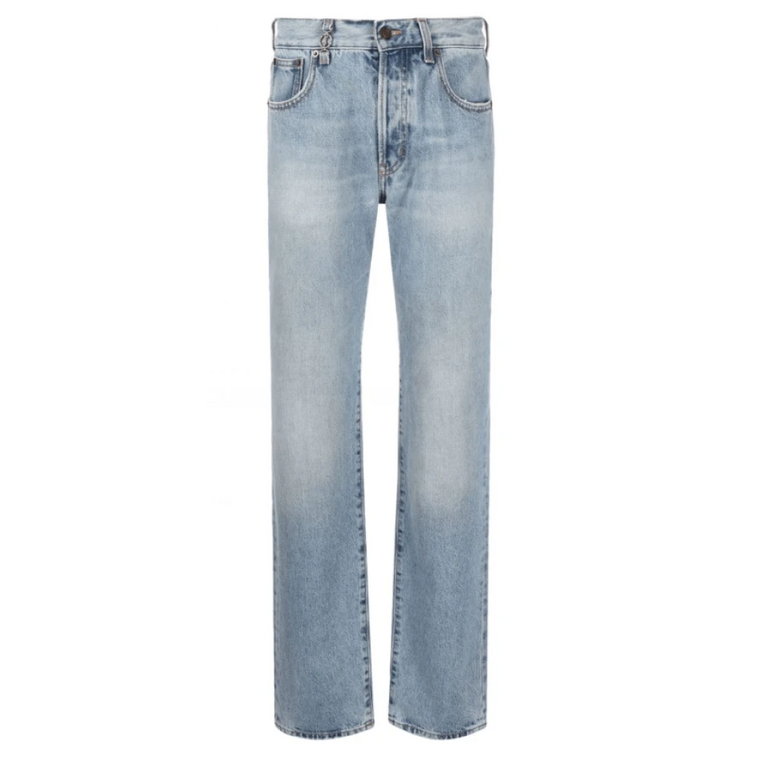 Jasnoniebieskie Straight-Leg Jeans Saint Laurent