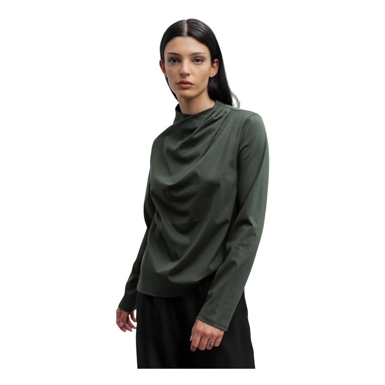 Jade jersey bluzka w kolorze armii zielony Ahlvar Gallery